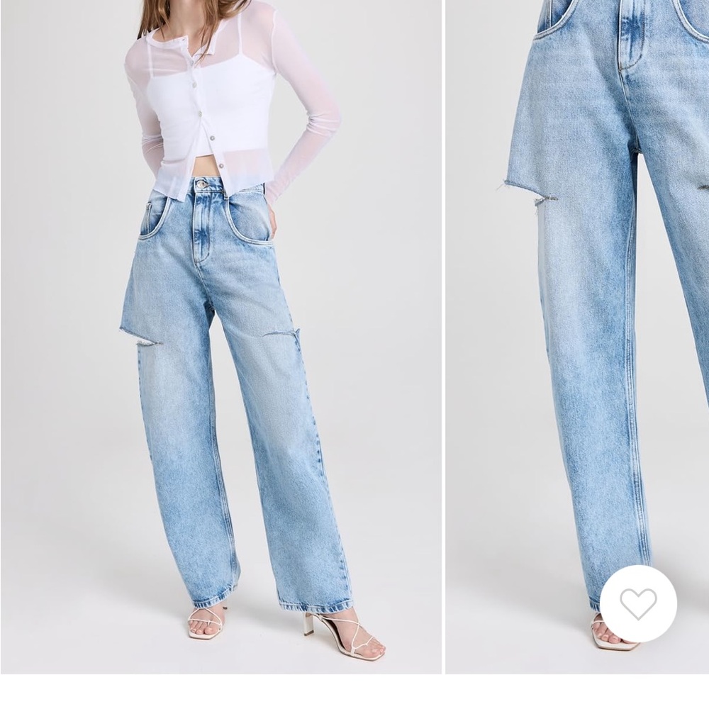Maison Martin Margiela Light Wash High-Rise Wide Leg Jeans